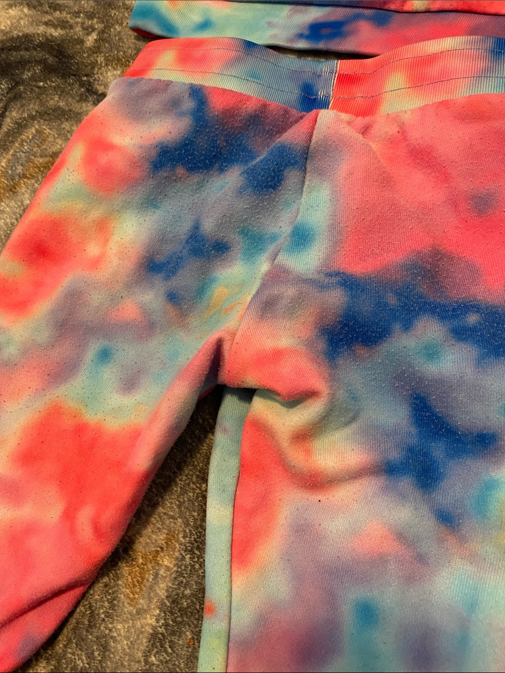 💥 Bonds Set | Tie-Dye Sweatshirt & Joggers - Pink Blue | Size 1 | 12-18 months - Picture 8 of 9
